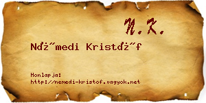 Némedi Kristóf névjegykártya